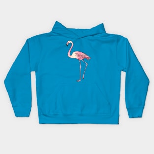 Flamingo bird cartoon illustration Kids Hoodie